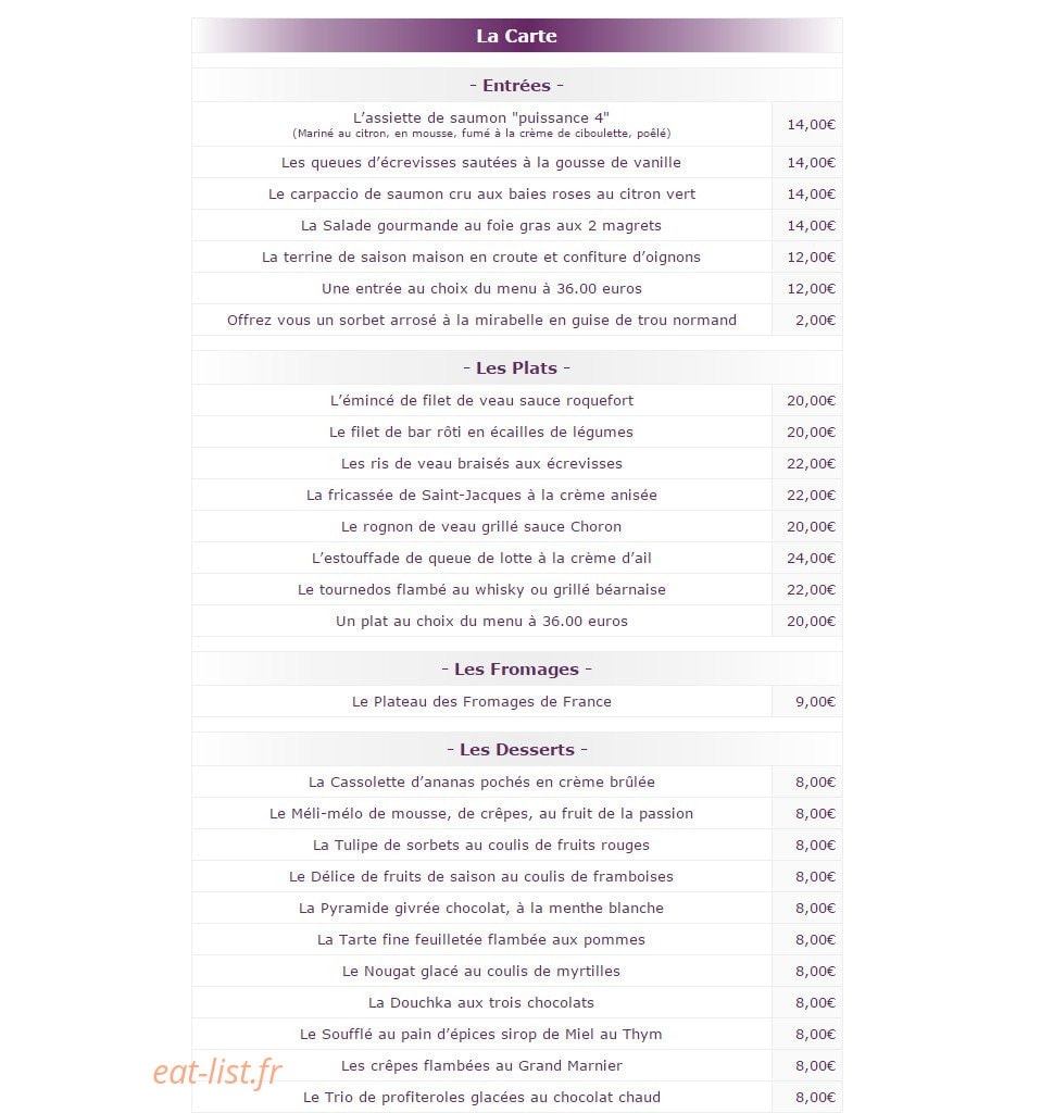 Aux Petits Oignon — carte page 3