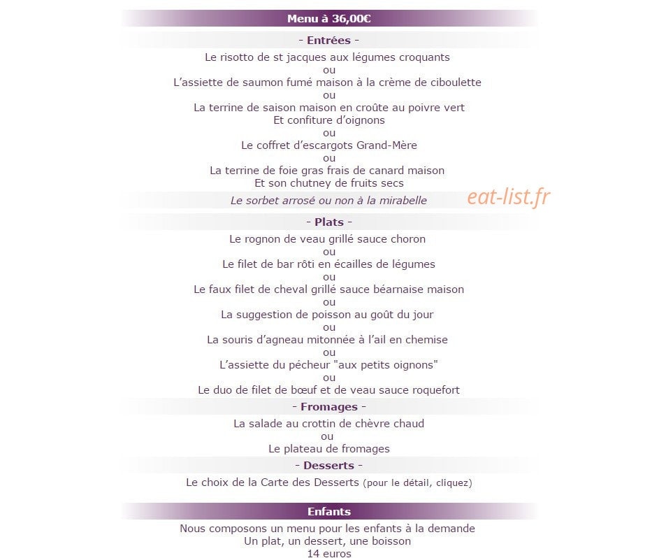 Aux Petits Oignon — carte page 2