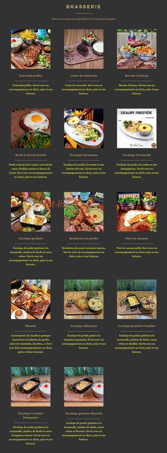 Cantine Corner — carte page 1