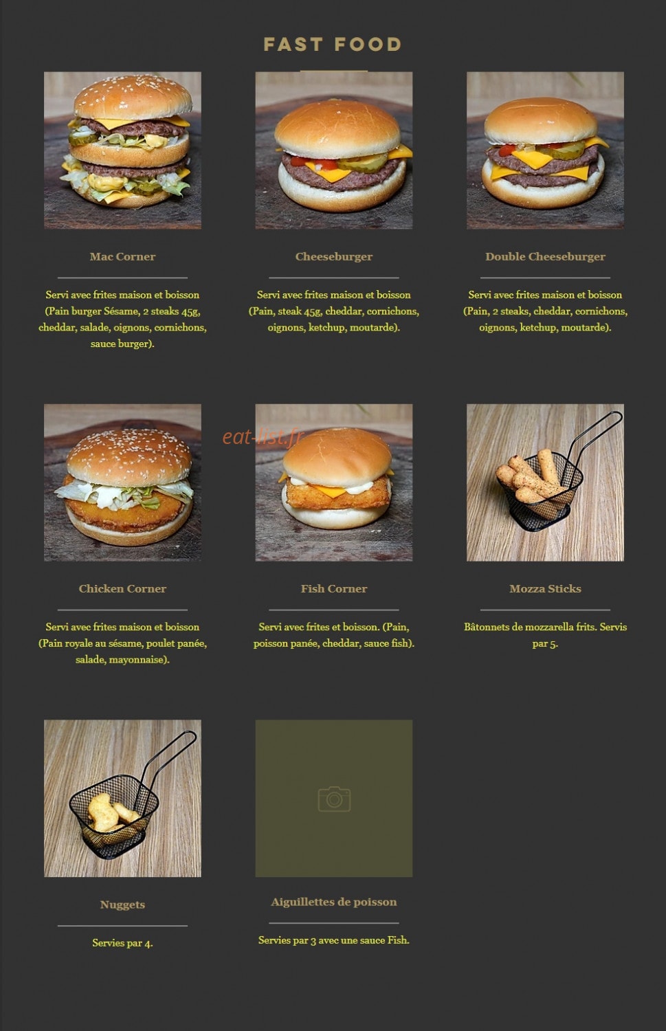 Cantine Corner — carte page 7