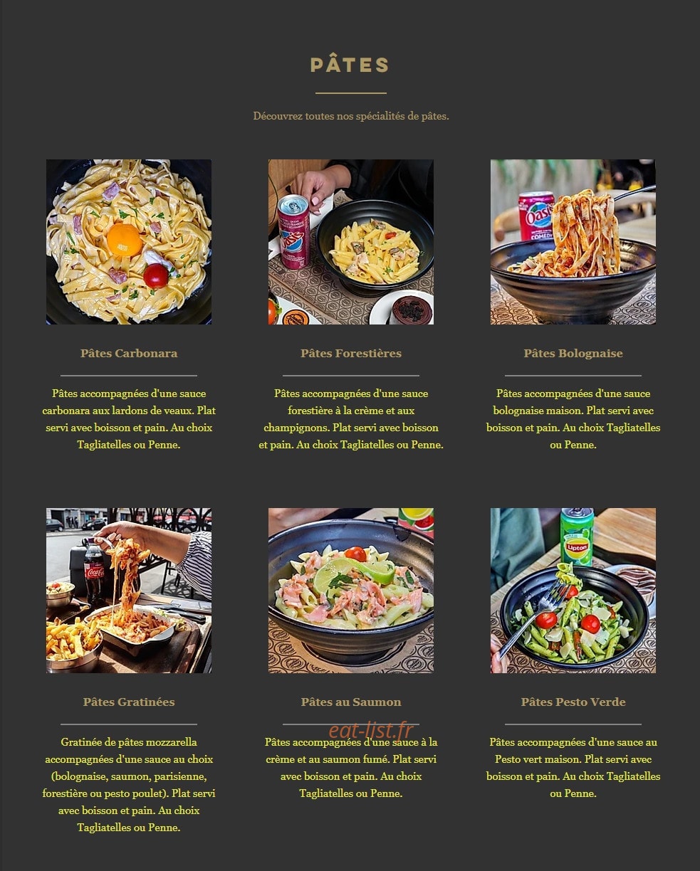 Cantine Corner — carte page 4