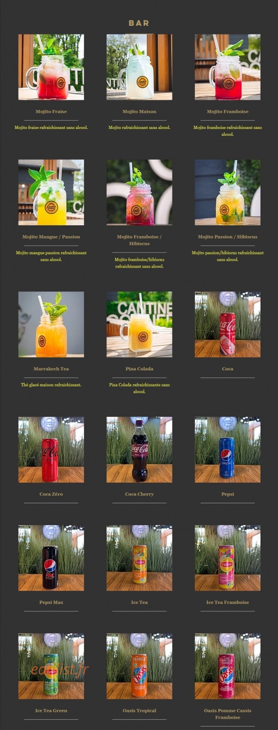 Cantine Corner — carte page 9