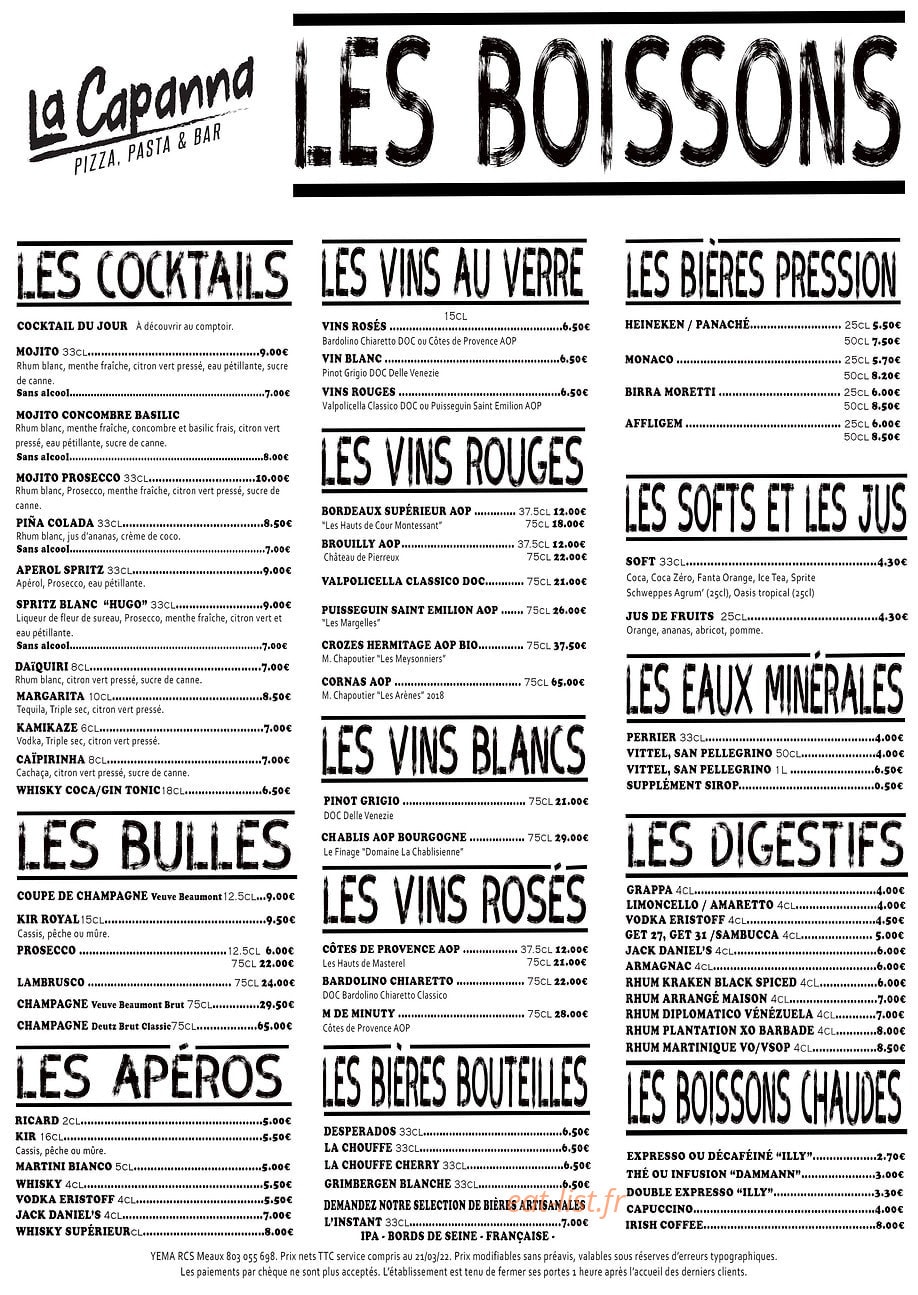 La Capanna — carte page 3