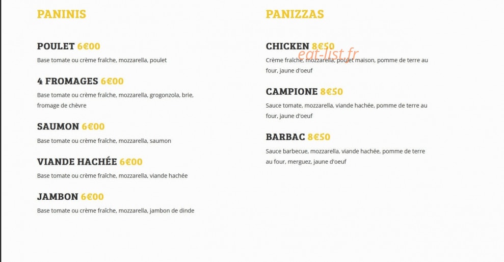 Le 257 pizza — carte page 2