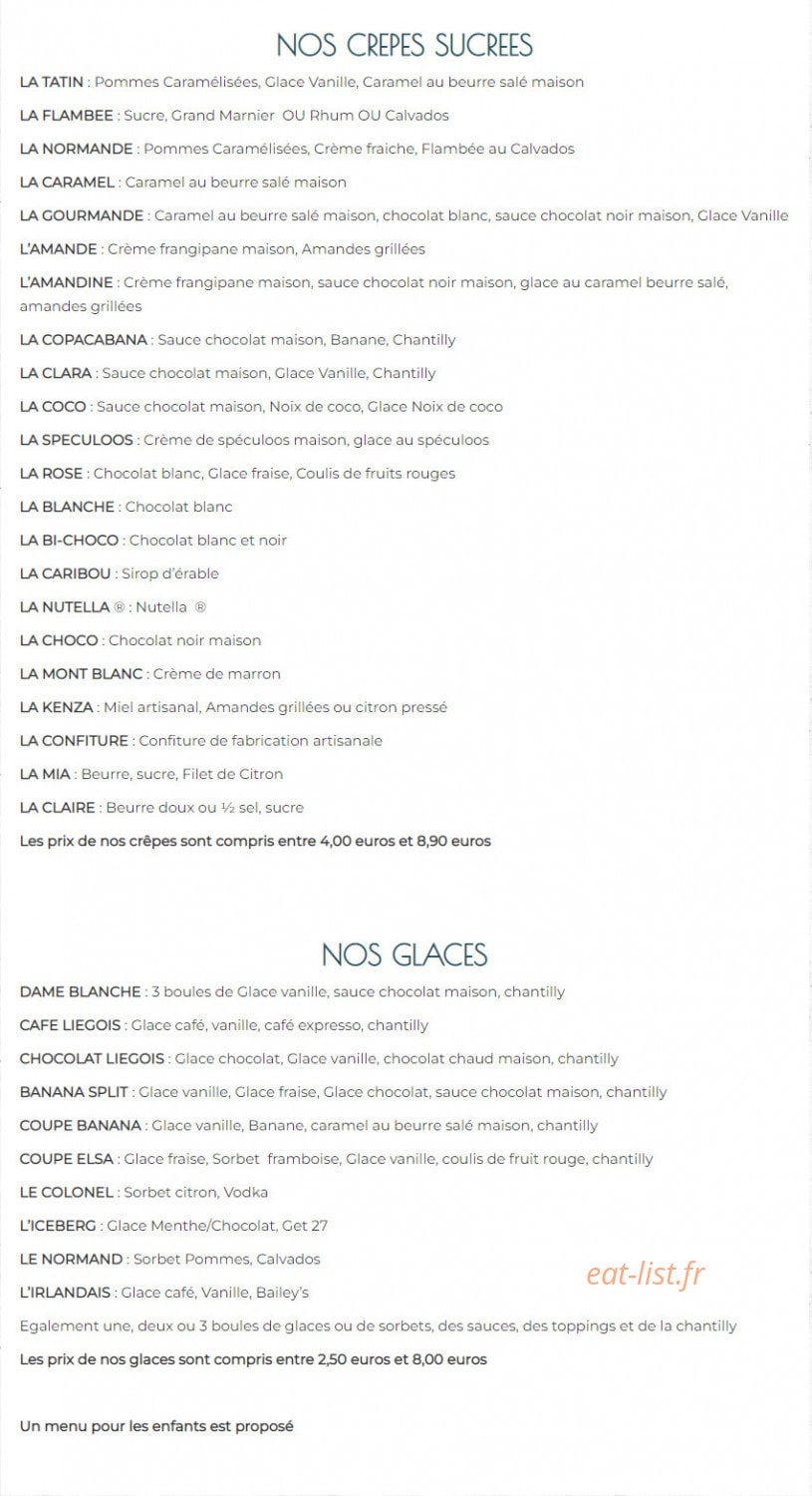 Les crêpes d'Amandine — carte page 2