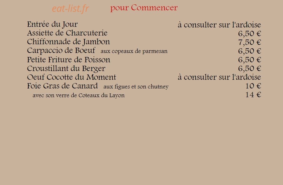 O Chalet — carte page 1
