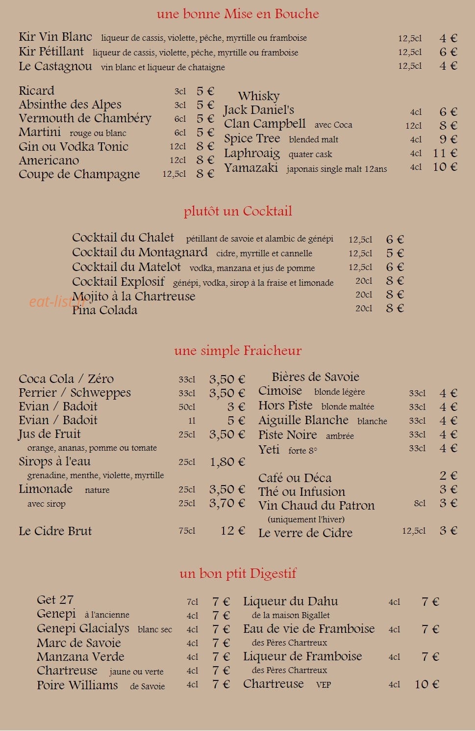O Chalet — carte page 9