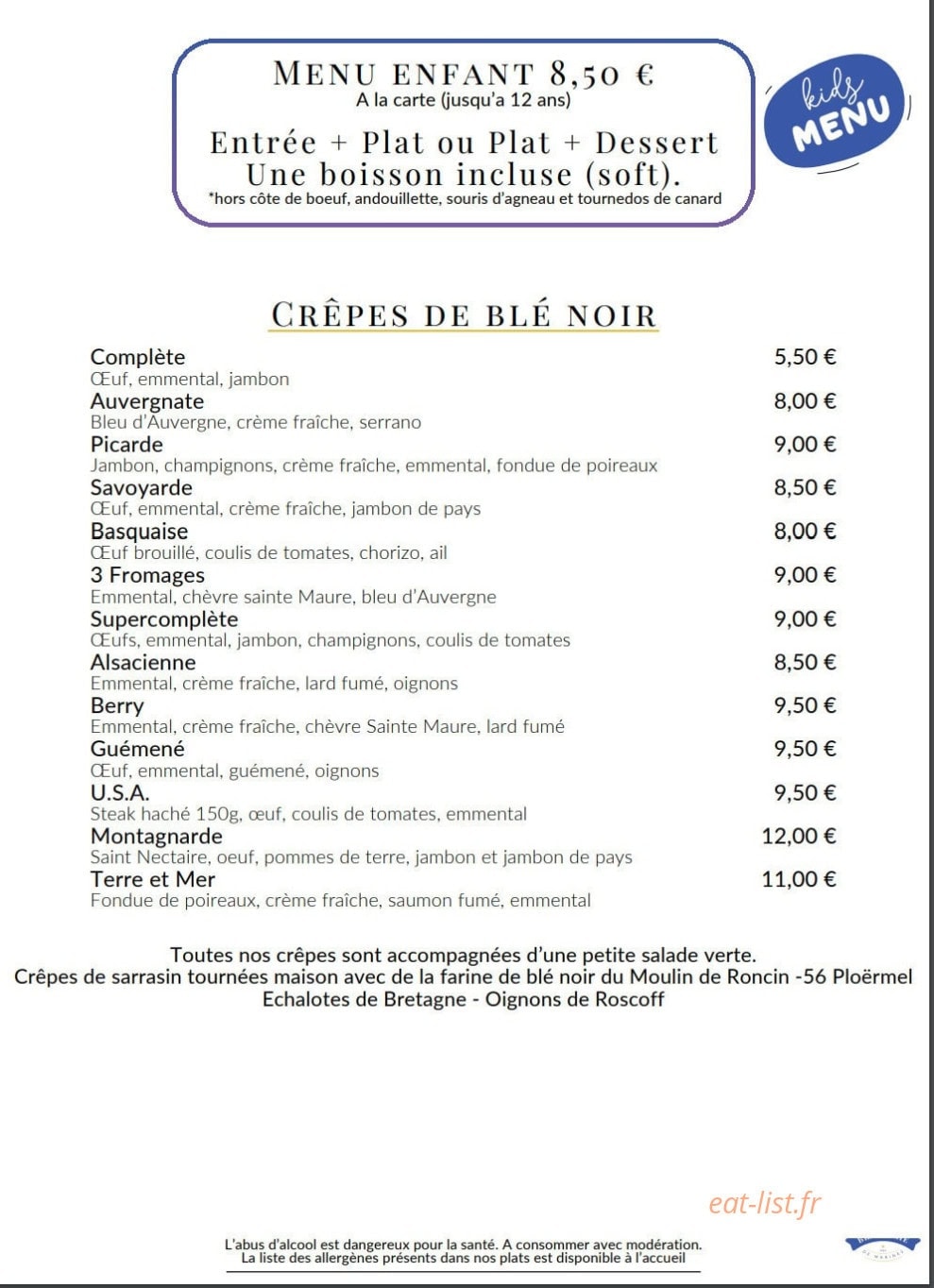 Brasserie de Marines — carte page 3