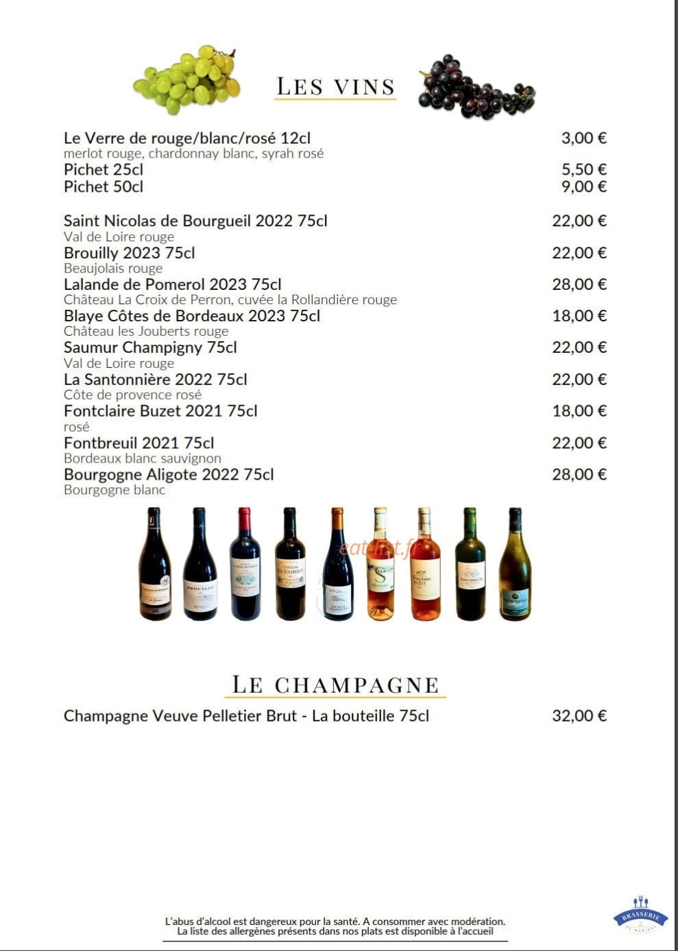 Brasserie de Marines — carte page 8