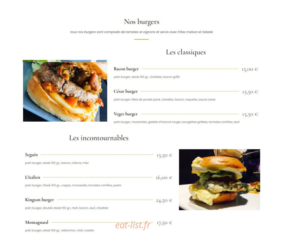 Kington Lounge — carte page 3