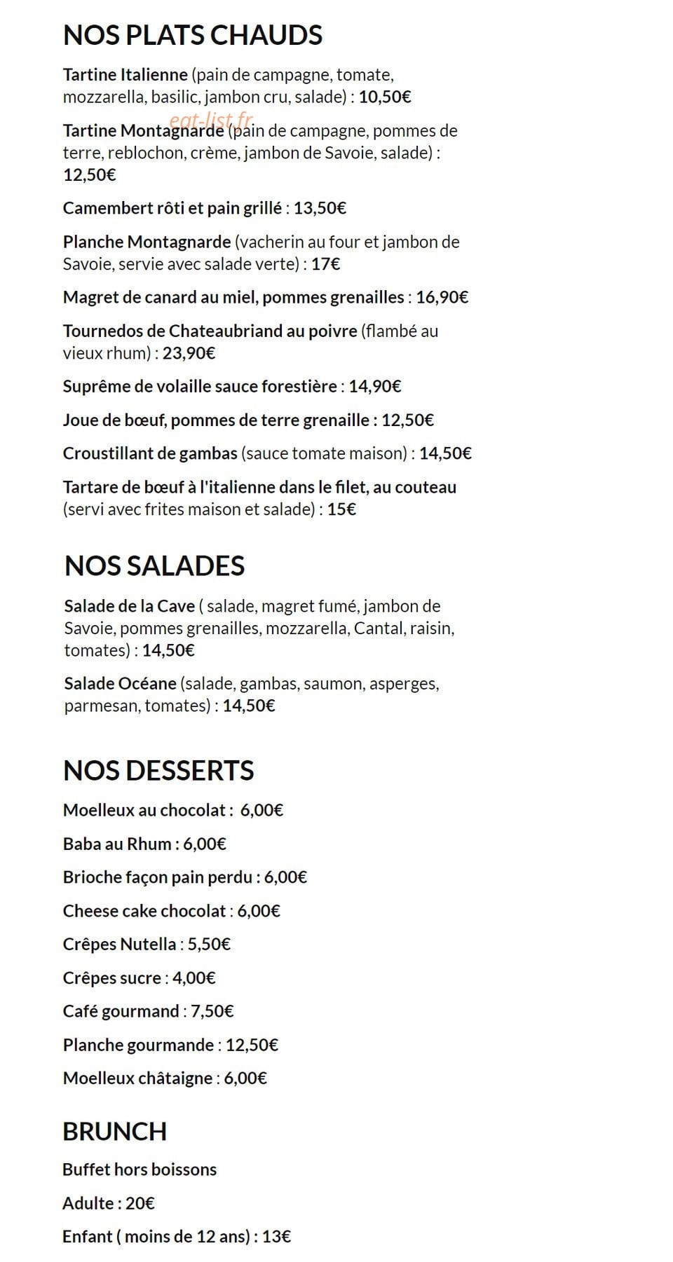 La cave — carte page 2