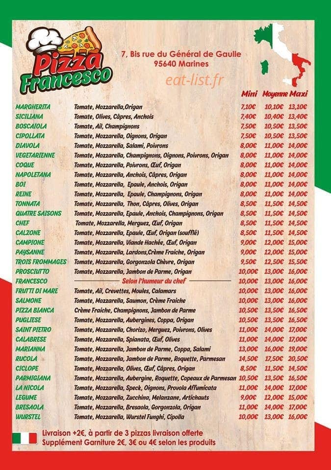 Pizza Francesco — carte page 1