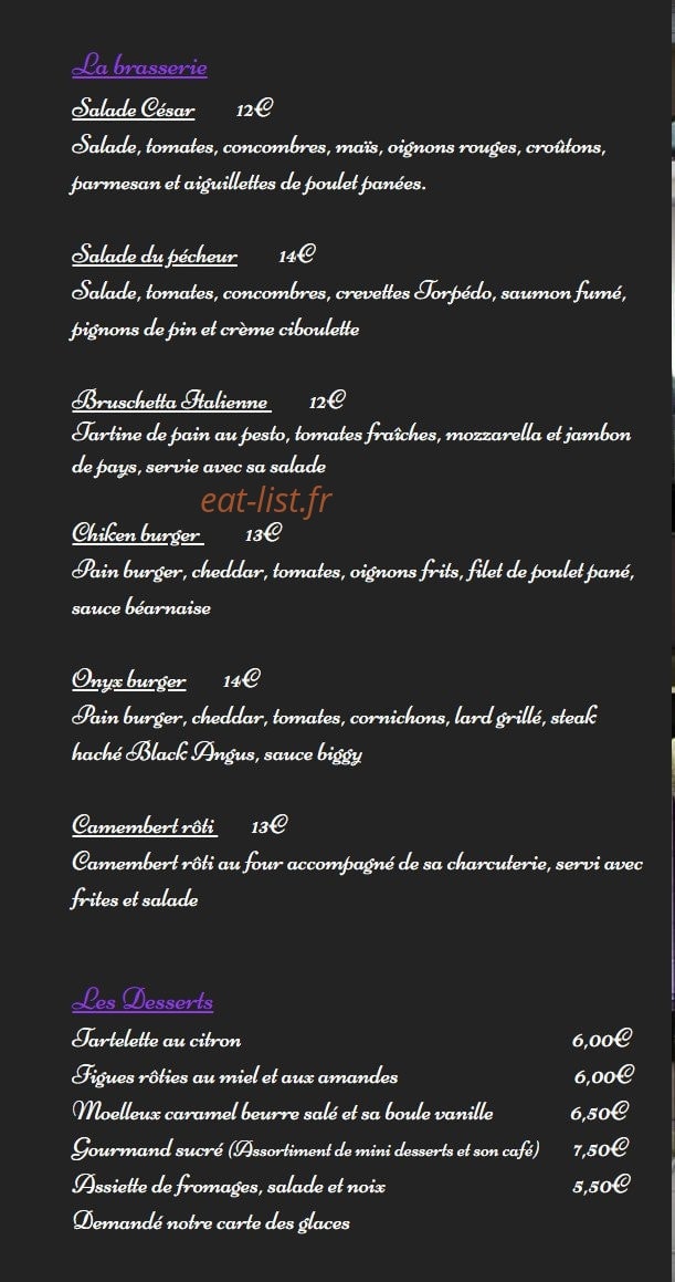 L'Onyx — carte page 2