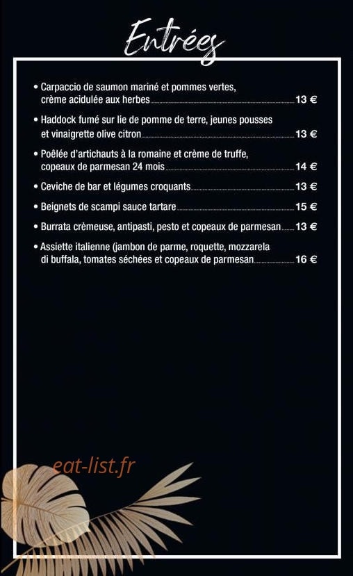 Le Capriccio — carte page 1