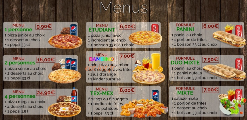 Marly Pizza — carte page 1