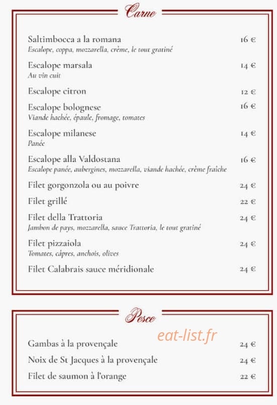 La trattoria di montlignon — carte page 4