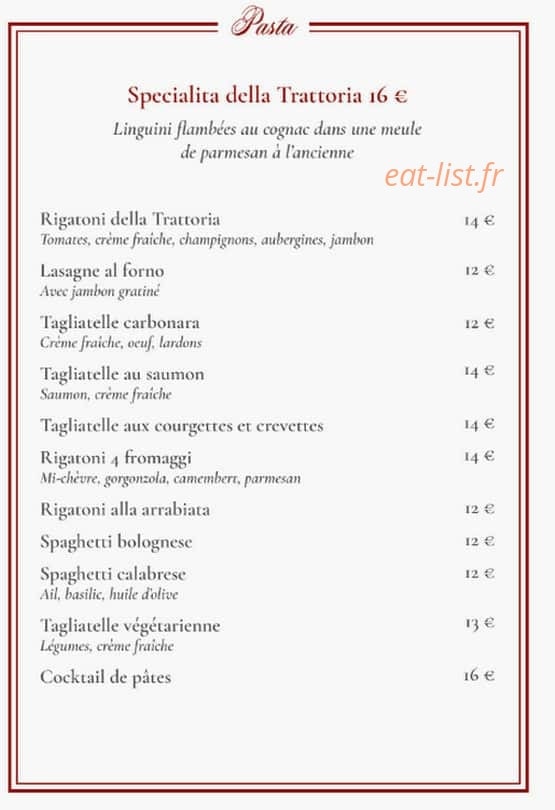La trattoria di montlignon — carte page 3