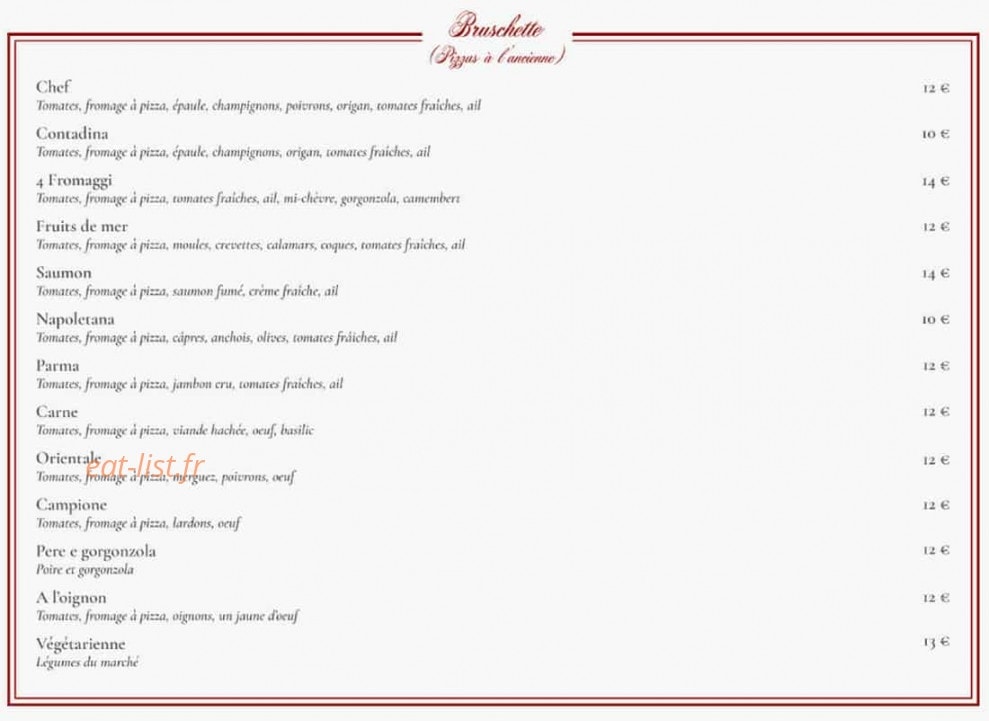 La trattoria di montlignon — carte page 2