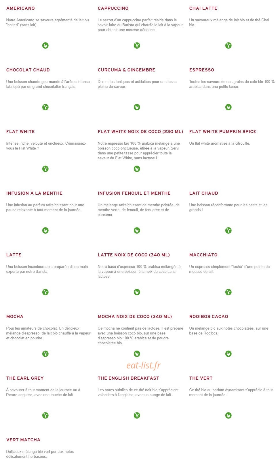 Prêt à manger — carte page 10