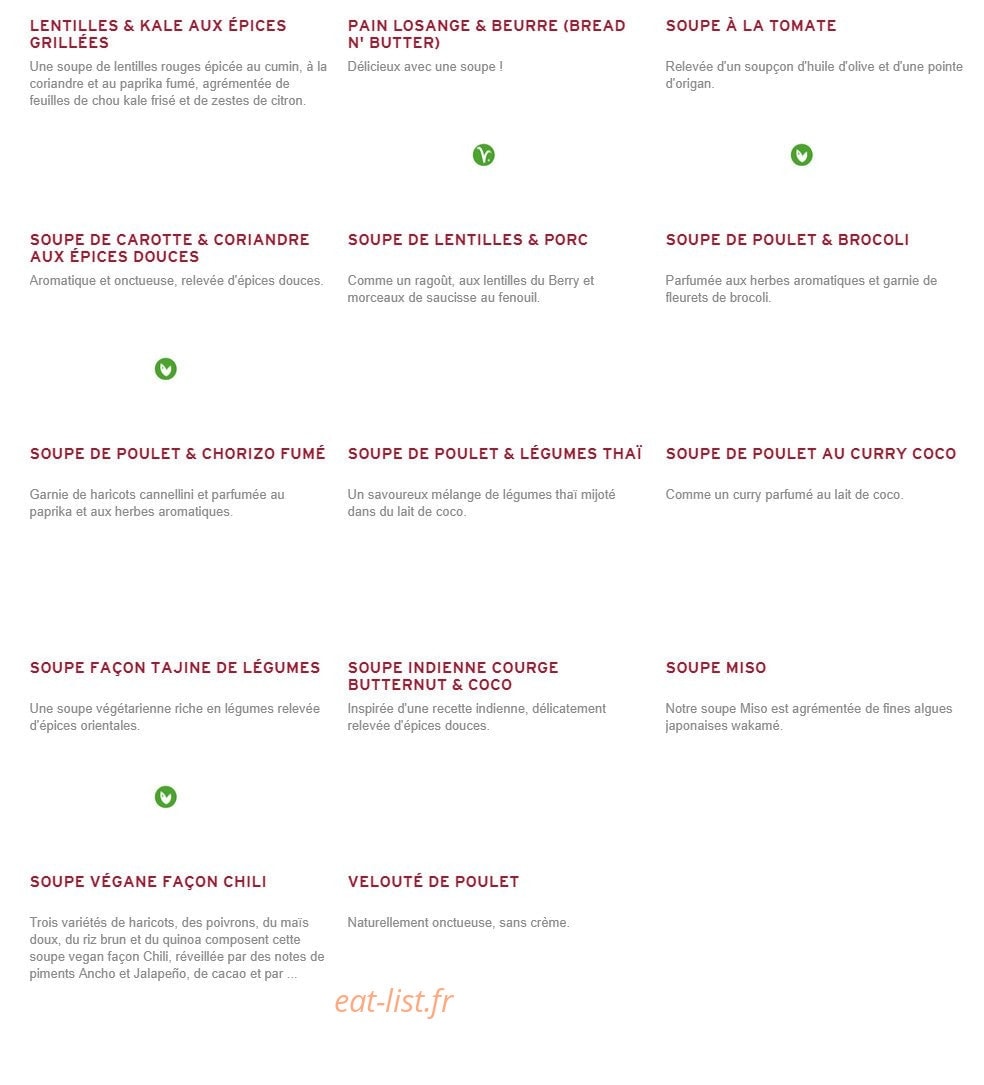 Prêt à manger — carte page 7