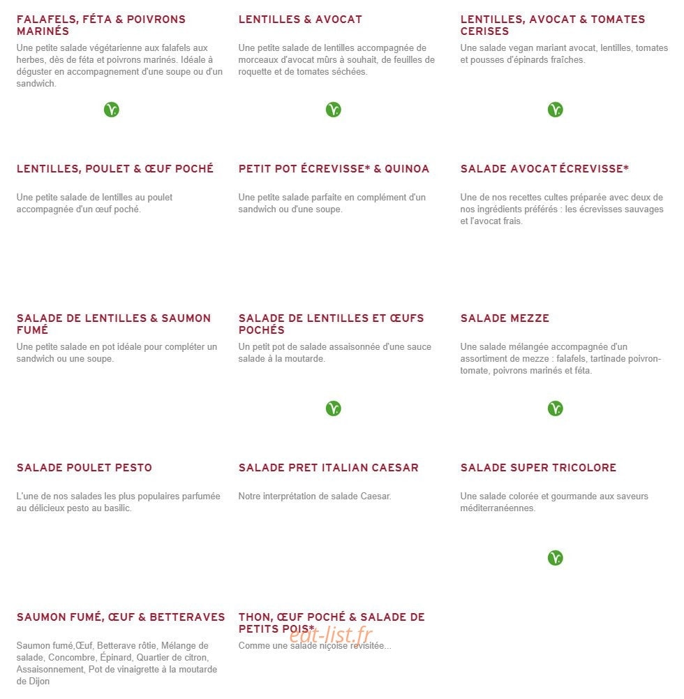 Prêt à manger — carte page 6