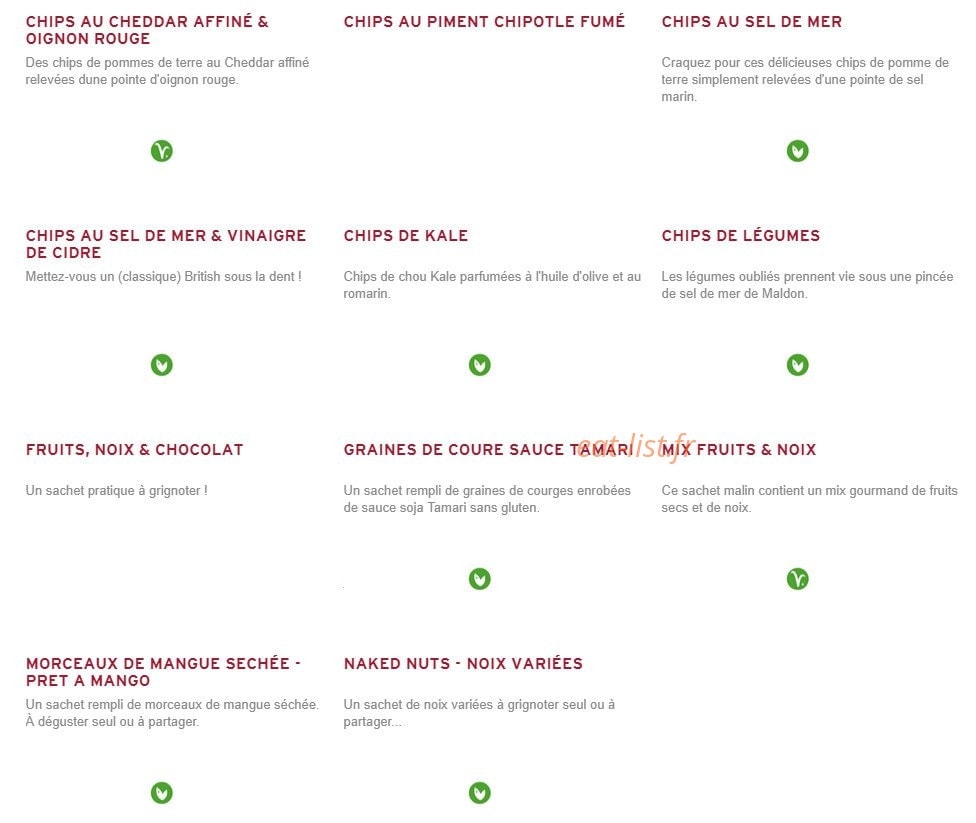 Prêt à manger — carte page 3