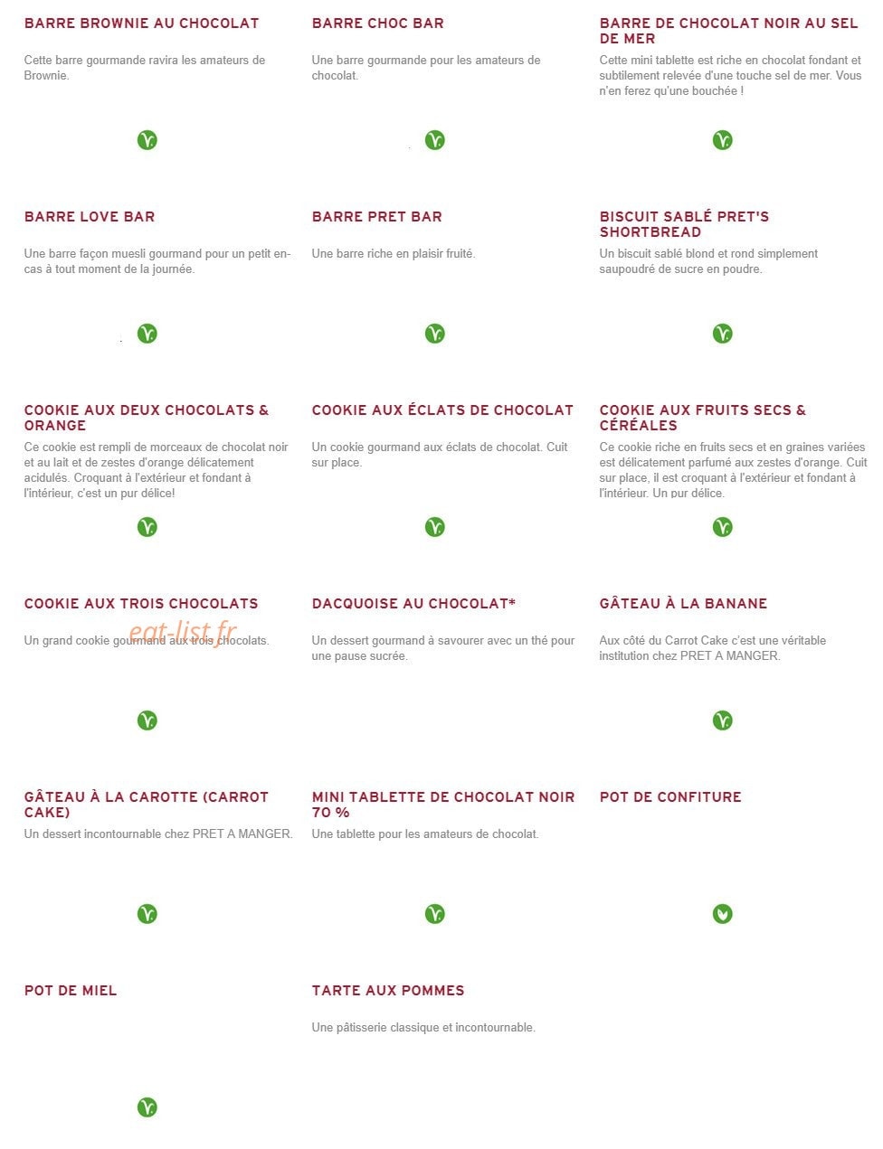 Prêt à manger — carte page 4