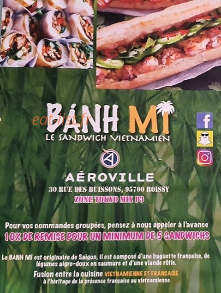Carte et menu Banh Mi Roissy en France