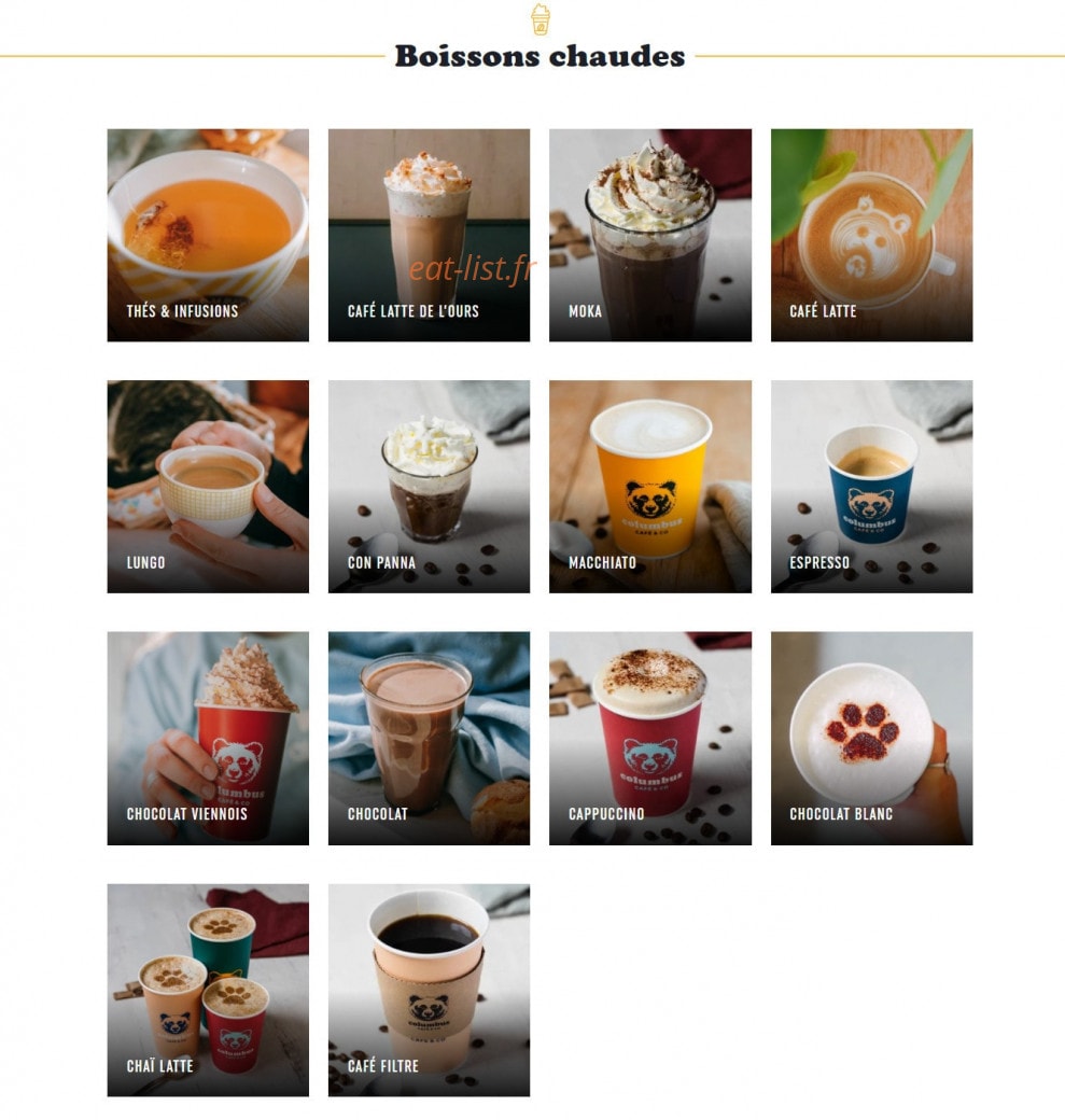 Columbus Café & Co — carte page 4