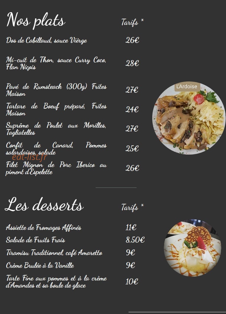 L'Ardoise de Roissy — carte page 2