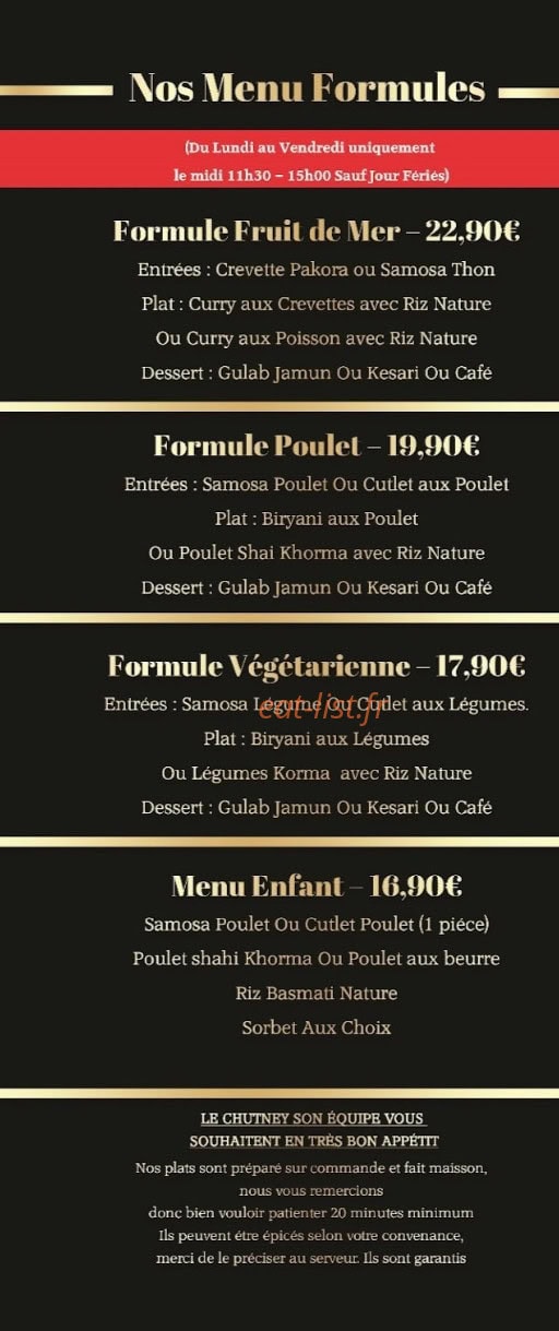 Le Chutney — carte page 4