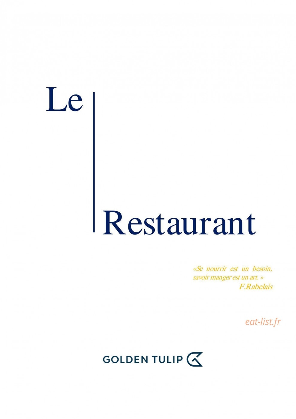 carte et menu Golden Tulip Roissy en France
