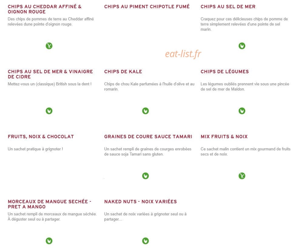 Prêt à manger — carte page 3