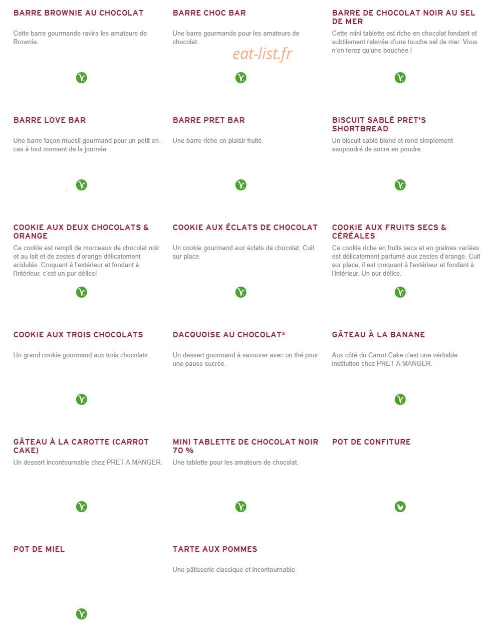 Prêt à manger — carte page 4