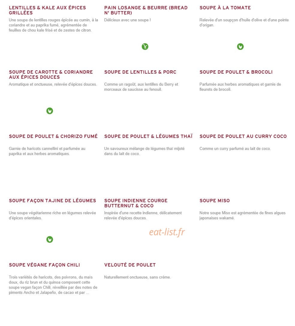 Prêt à manger — carte page 7