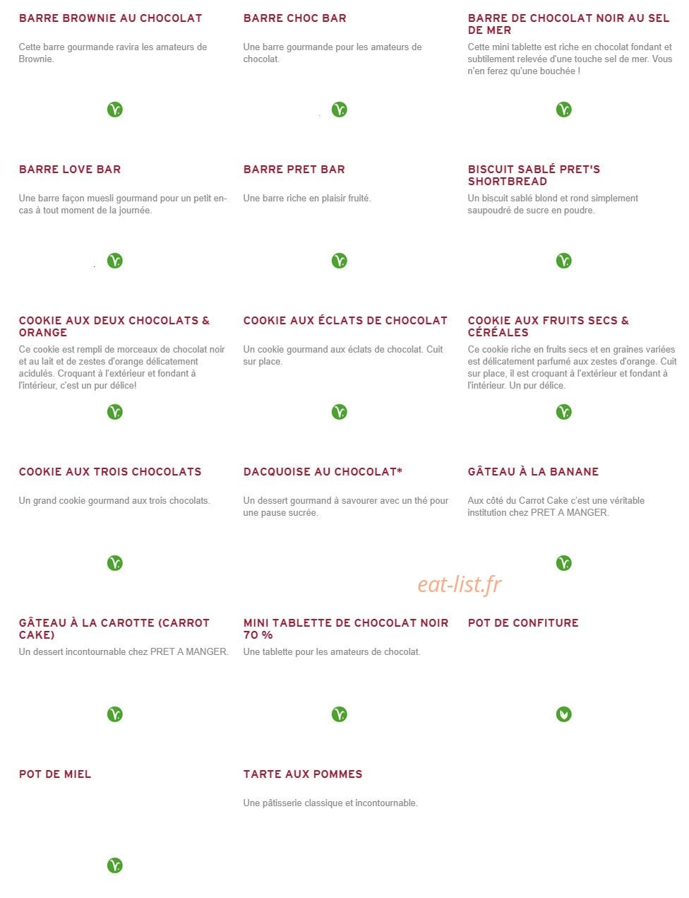 Prêt à manger — carte page 4