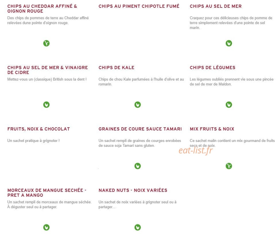 Prêt à manger — carte page 3