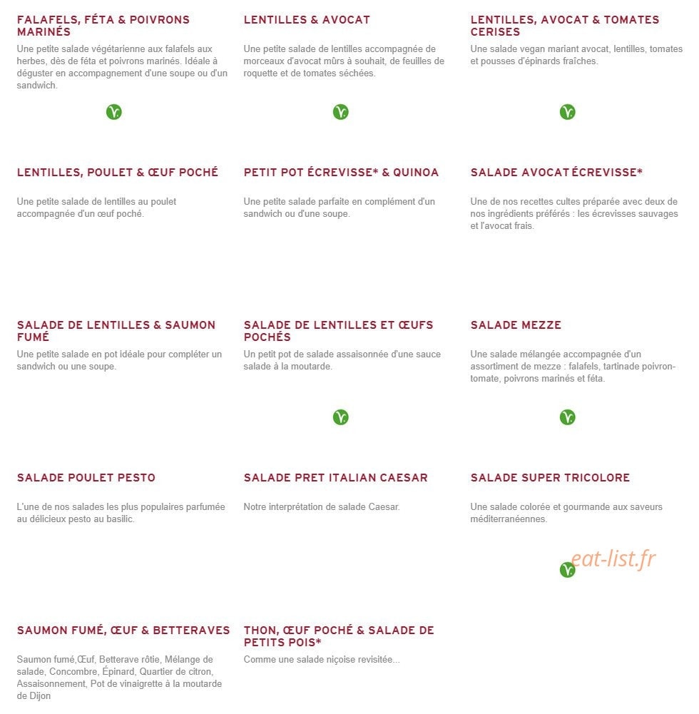 Prêt à manger — carte page 6