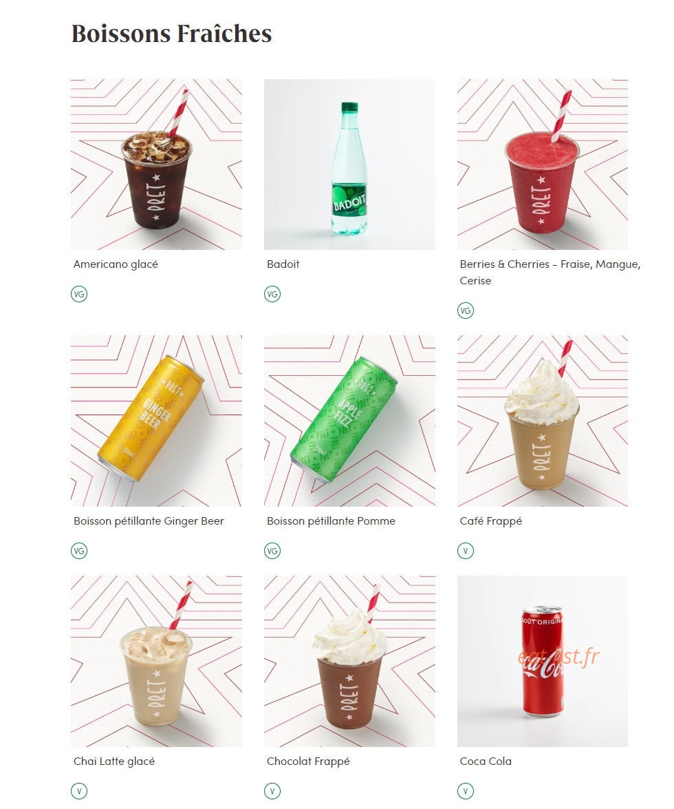 Pret A Manger — carte page 18