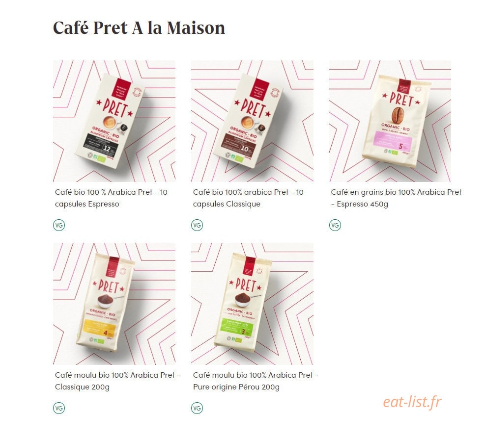 Pret A Manger — carte page 2