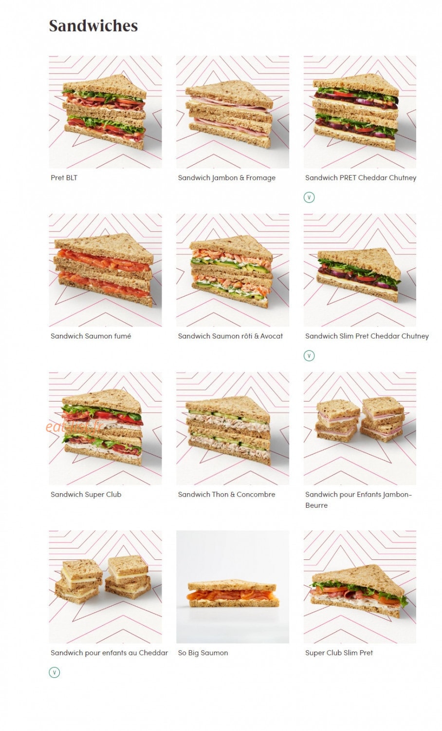Pret A Manger — carte page 6