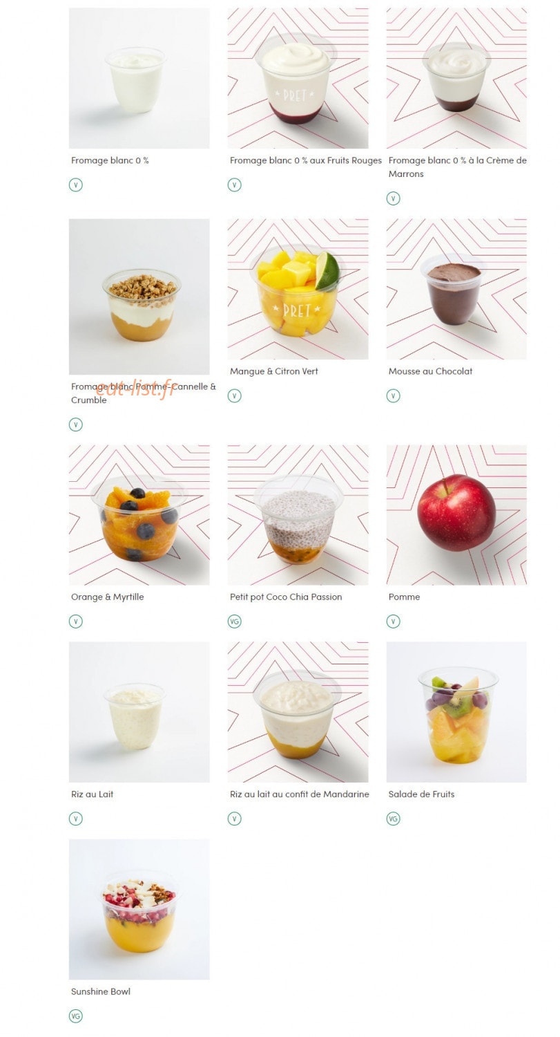 Pret A Manger — carte page 12