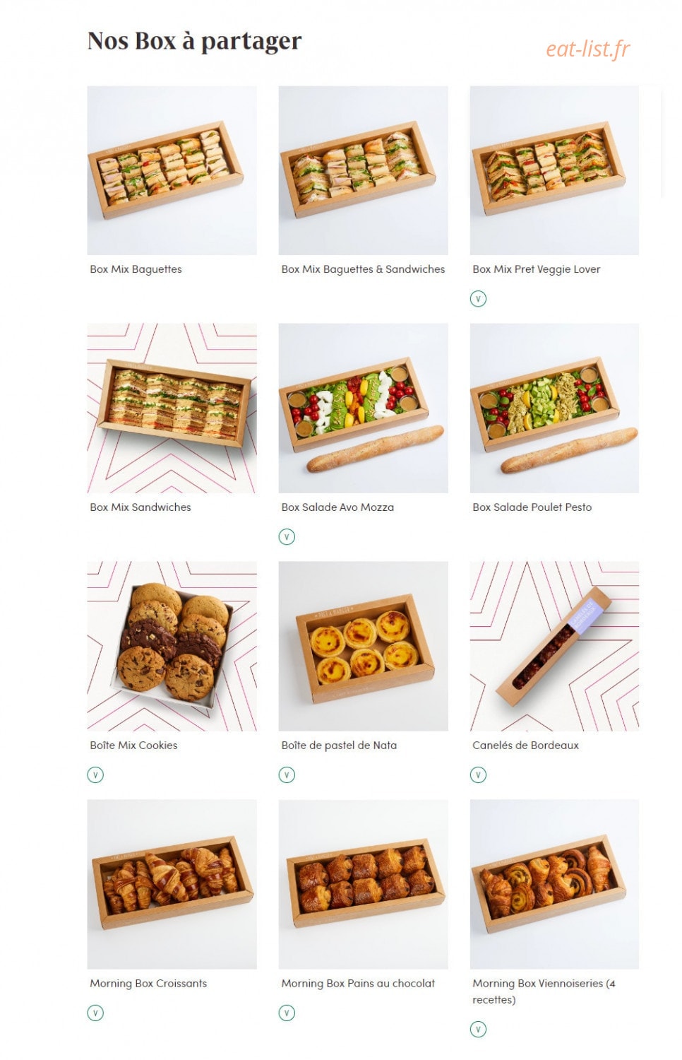 Pret A Manger — carte page 1
