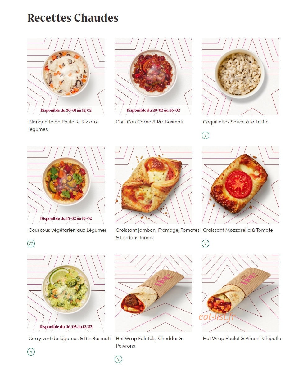 Pret A Manger — carte page 3