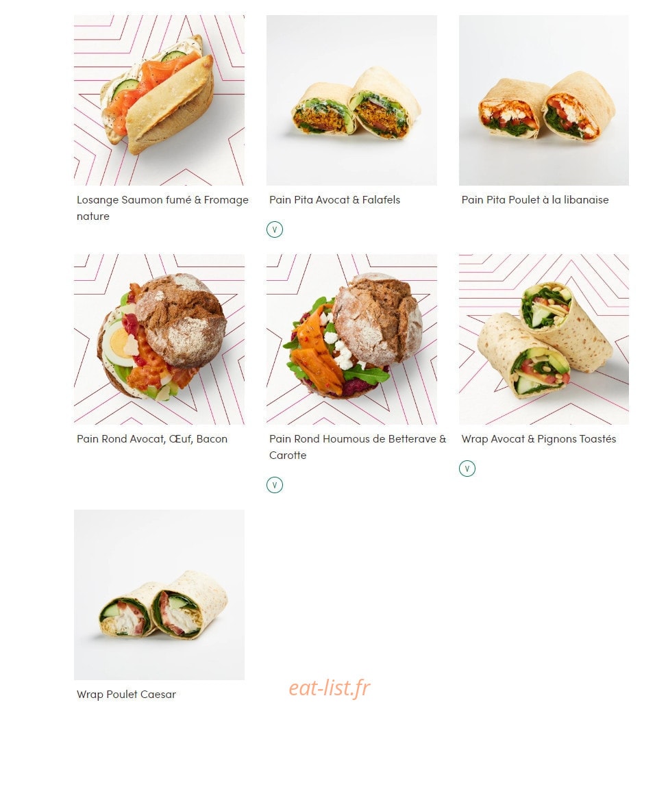 Pret A Manger — carte page 10