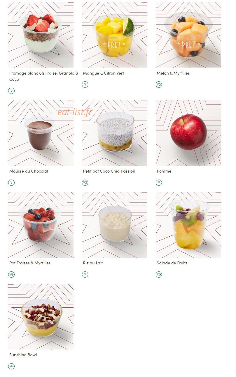 Pret A Manger — carte page 12
