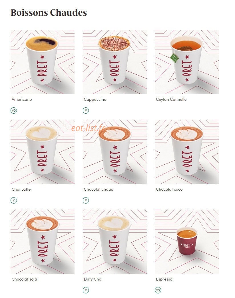 Pret A Manger — carte page 15