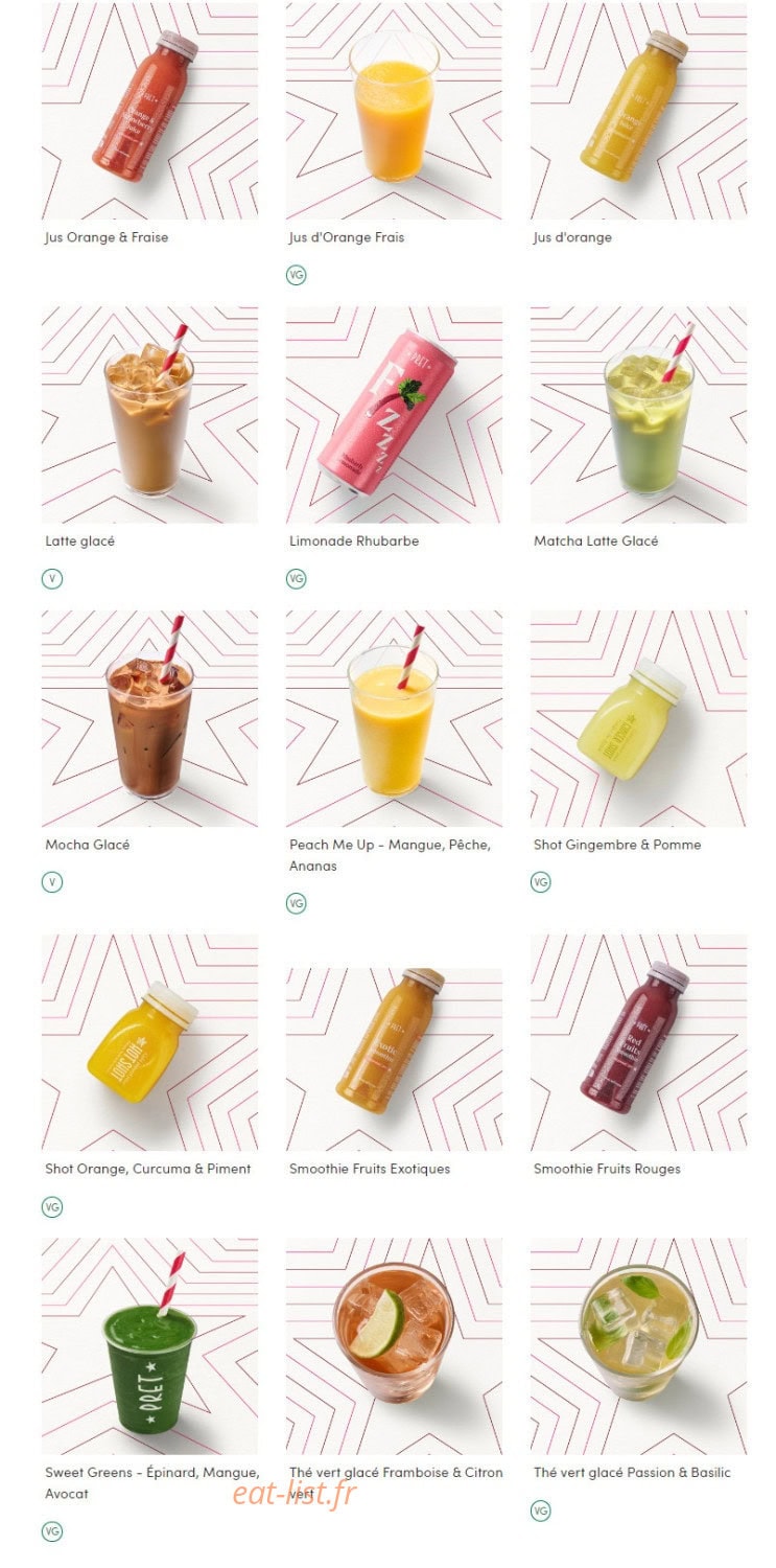 Pret A Manger — carte page 19
