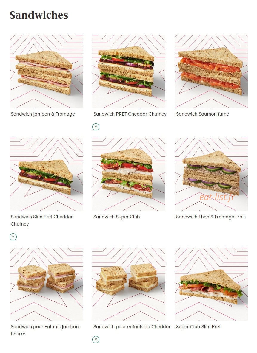 Pret A Manger — carte page 7