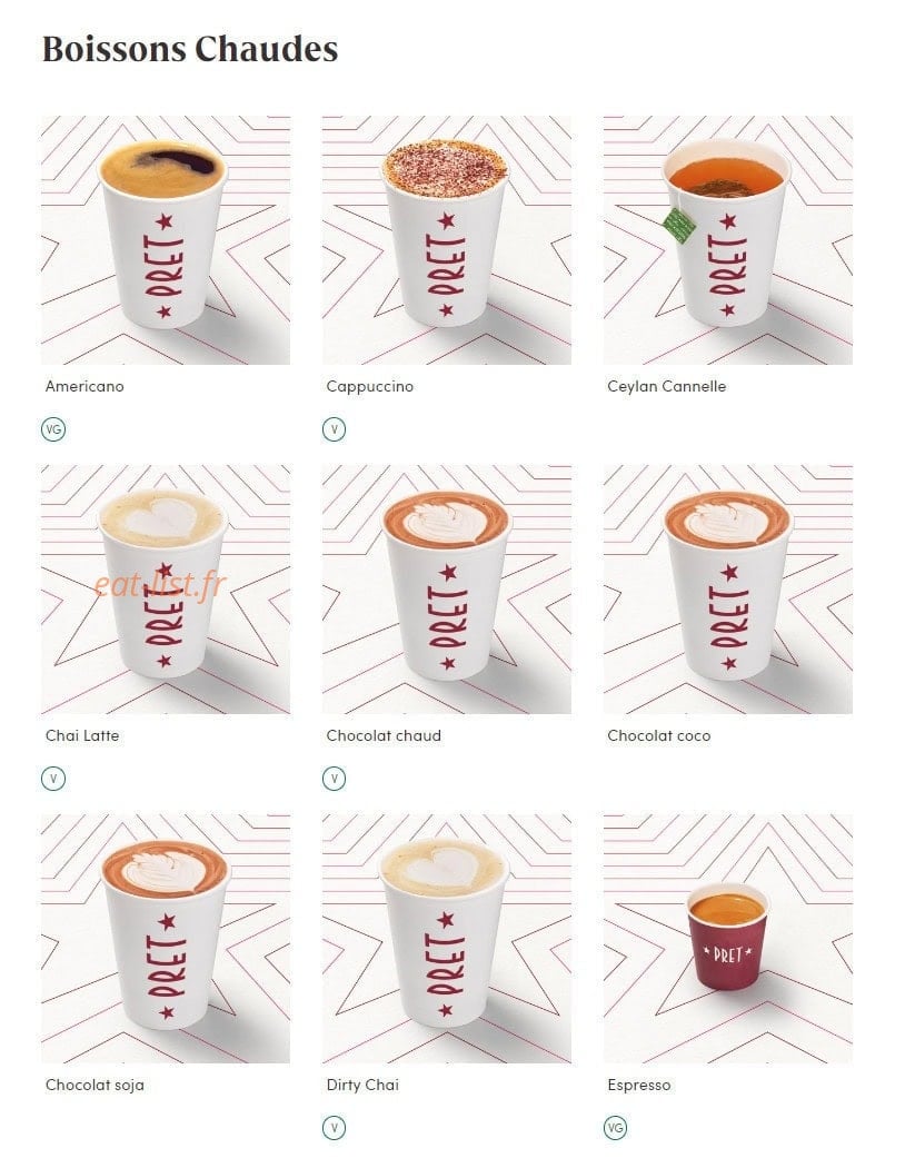 Pret A Manger — carte page 15